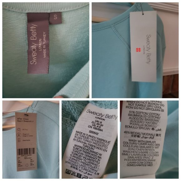 NEW Sweaty Betty SM/Med After Class Sport Oversize Sweatshirt Algarve Green - Picture 5 of 9